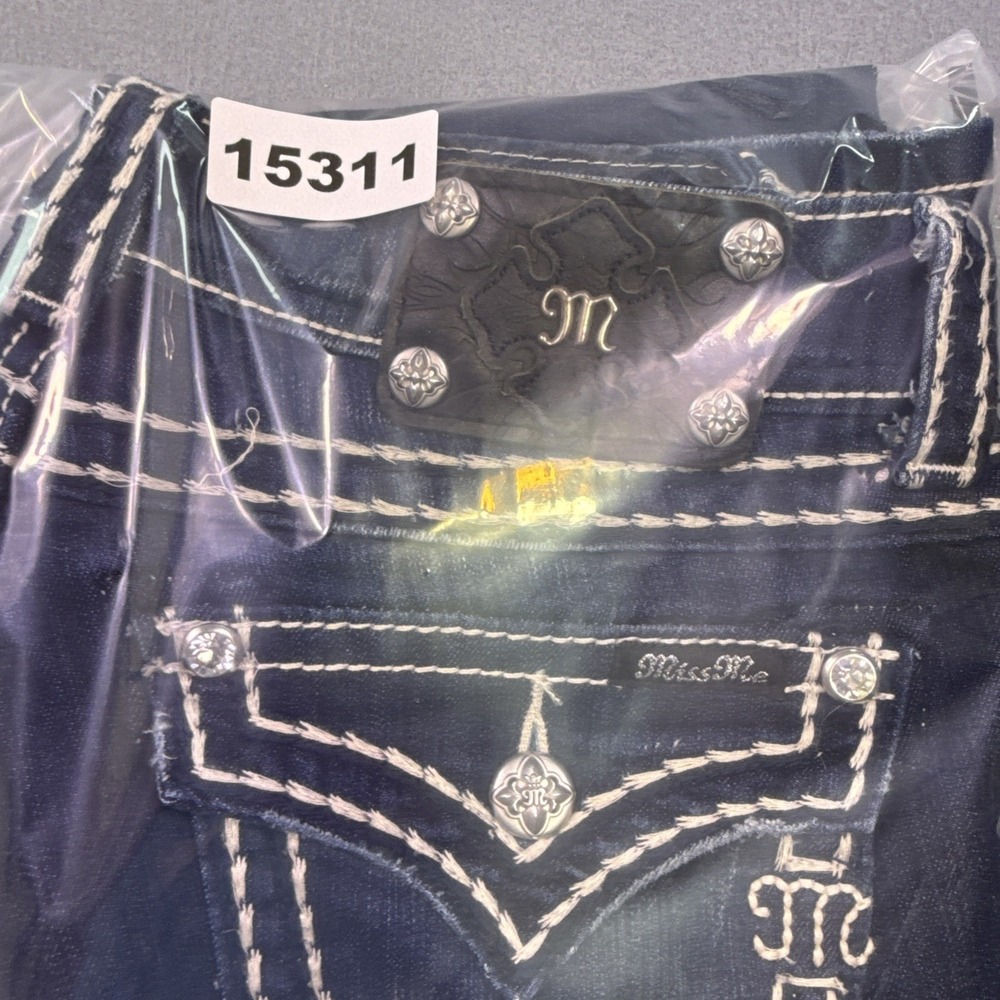 Miss Me Women Jeans WOMENS 28x34 Boot Cut Embroidered Stretch THICK STITCH - Picture 10 of 10